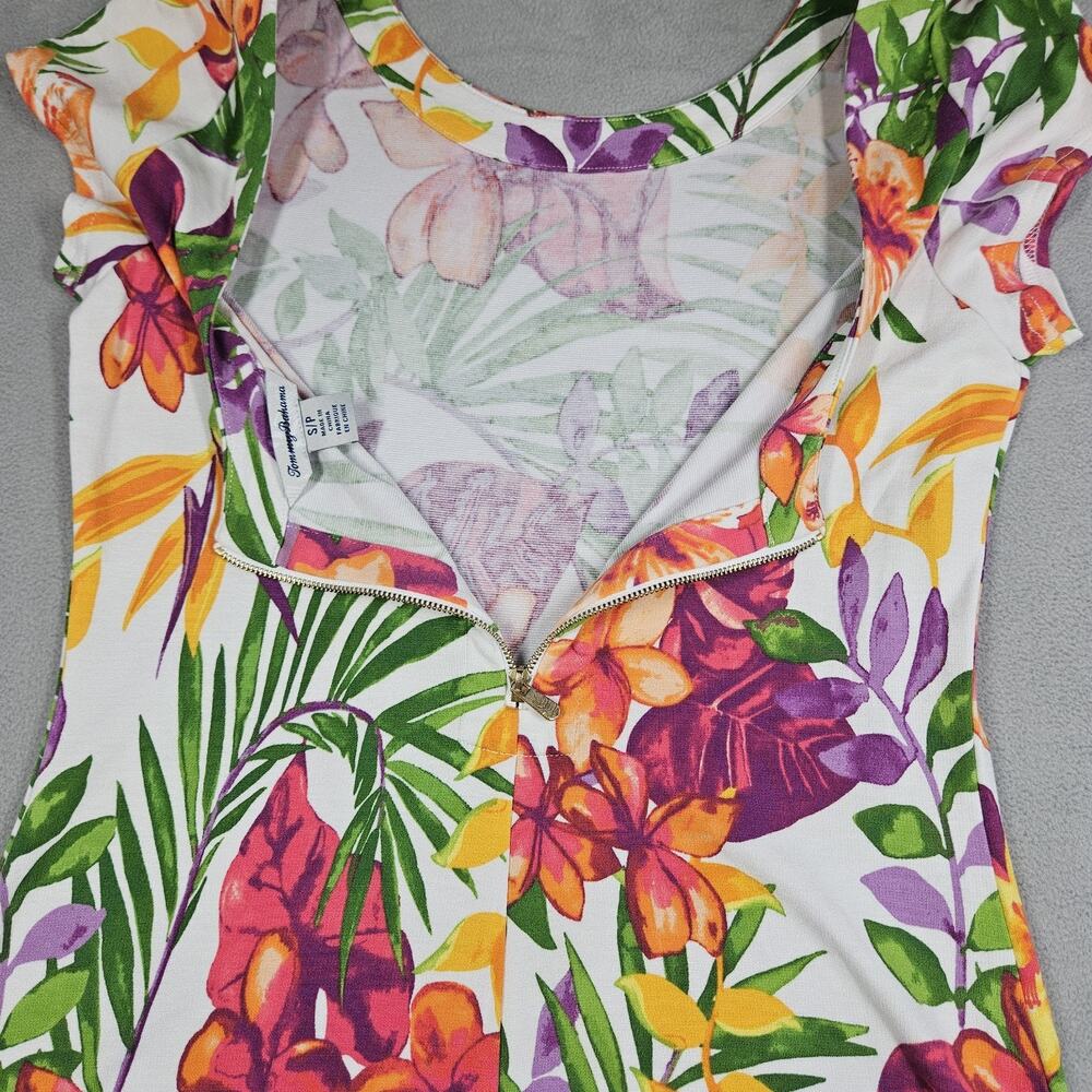 Tommy Bahama Shirt Dress Womens Small Knee Length Short Sleeve Floral Tropical - Picture 7 of 11